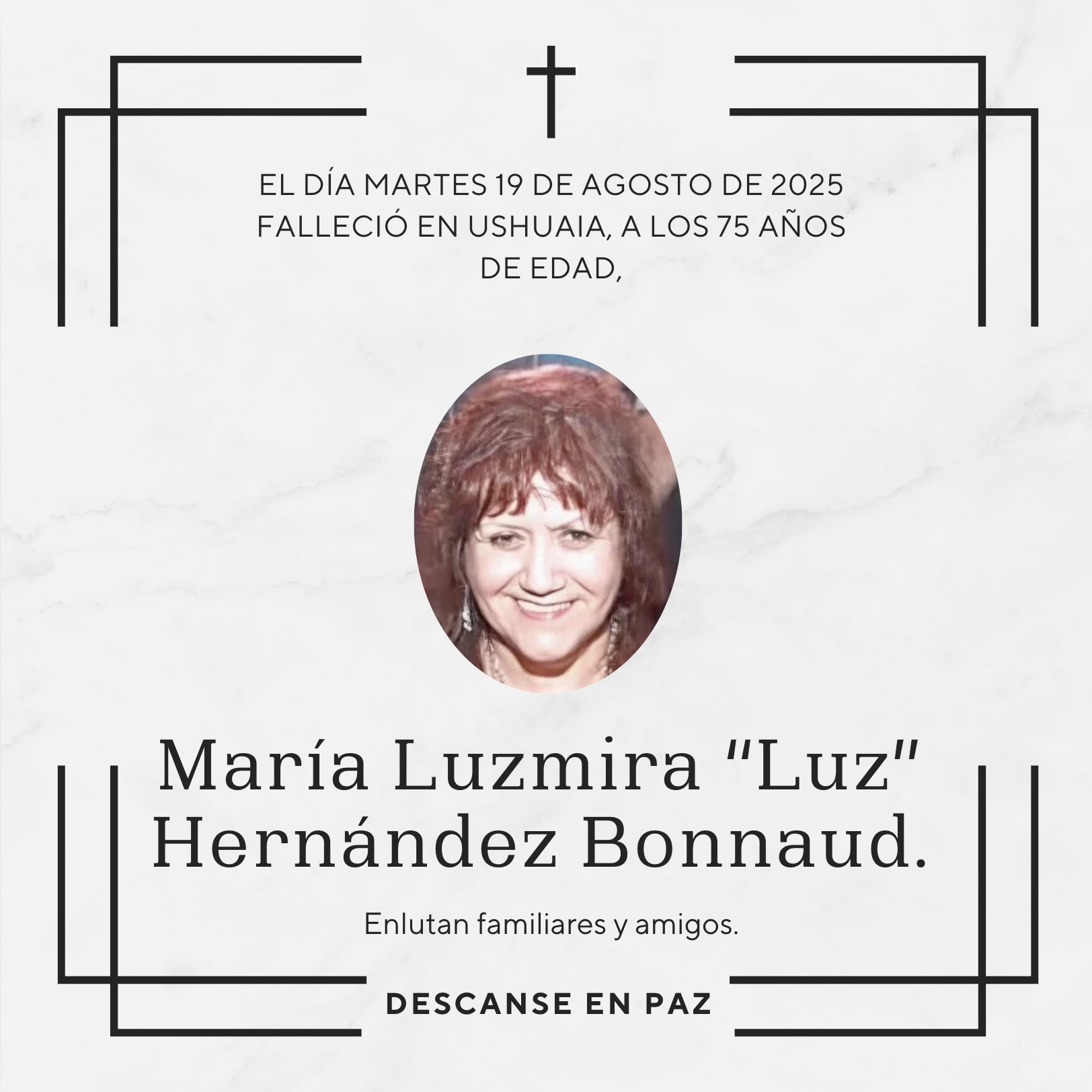 Fallecimiento | María Luzmira “Luz” Hernández Bonnaud